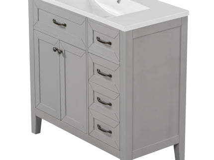Modern Bathroom Vanity With Sink, Freestanding With Drawers And Doors