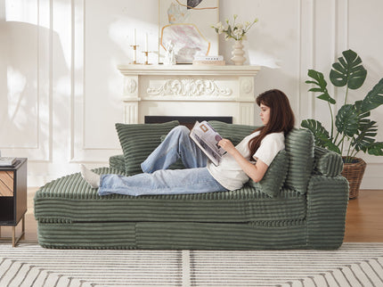 Semi Circular 2 In 1 Sofa Bed With Neck Pillow And Throw Pillows