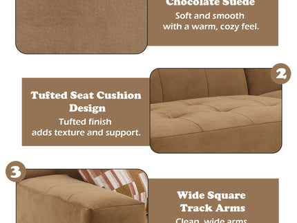 Modular Sofa Set With 2 Matching Toss Pillows - Chocolate