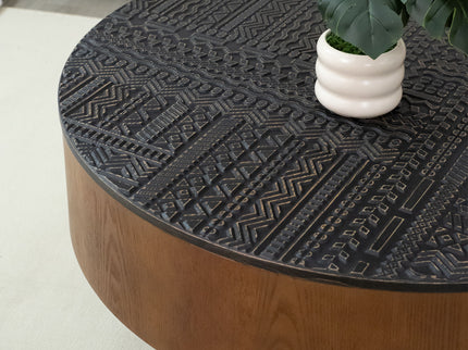 Round Coffee Table With Storage Function For Living Rooms