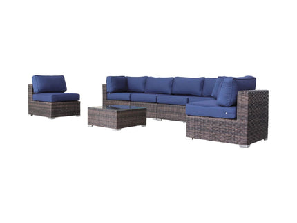 Seating Set With Cushions Handcrafted Wicker Design