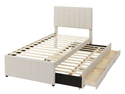 Upholstered Design Platform Bed With Trundle