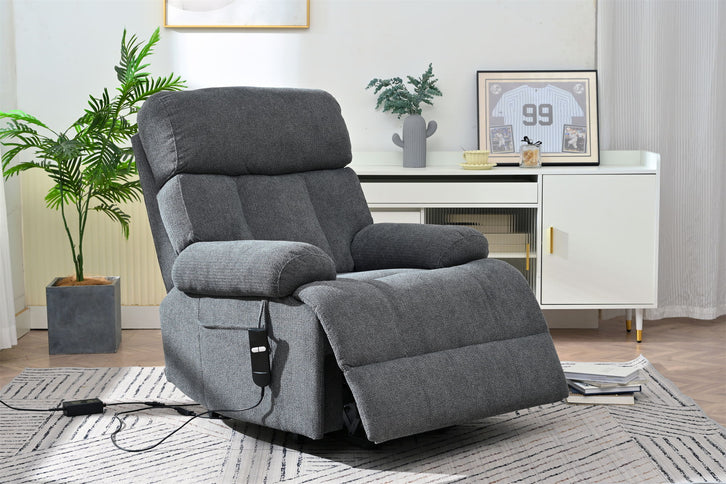 Oversized Power Lift Recliner Chai With Remote Control, Side Pocket, Spacious Seat