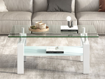 Tempered Glass Table With Storage