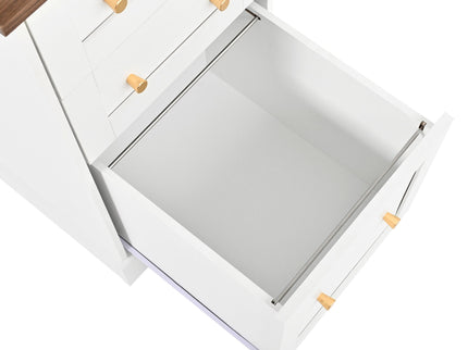 Space Saving L-Shaped Computer Desk With Keyboard Tray & Charging Stations