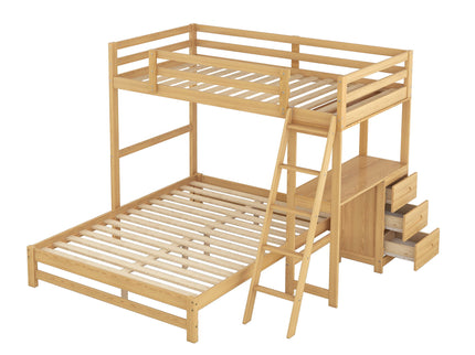 Bunk Bed With Built In Desk And 3 Drawers
