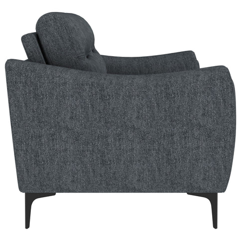 Oberle - 2 Piece Upholstered Sofa Set With Pocket Coil Seating - Charcoal