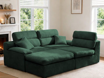 Corner Chaise Sofa With High Backrest