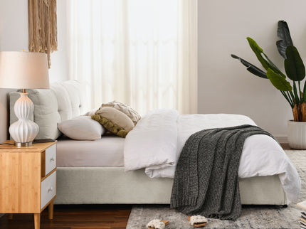 Storage Upholstered Hydraulic Platform Bed With Integrated Headboard