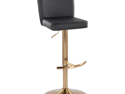 Henry - Contemporary Adjustable Barstool With Swivel With Rounded T Footrest (Set of 2)
