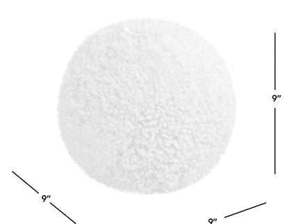 Ayla - Round Sphere Accent Ball Throw Pillow - Curly White