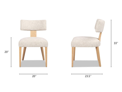 Louise - Split Back Upholstered Dining Side Chair (Set of 2) - Travertine Beige