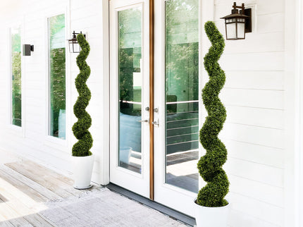 Artificial Outdoor UV Resistant Plastic Boxwood Topiary Spiral Tree