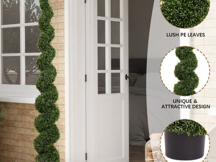 Artificial Outdoor UV Resistant Plastic Boxwood Topiary Spiral Tree