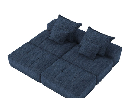 Modern Oversized Diy Combination Modular Sectional Sofa & Pillows