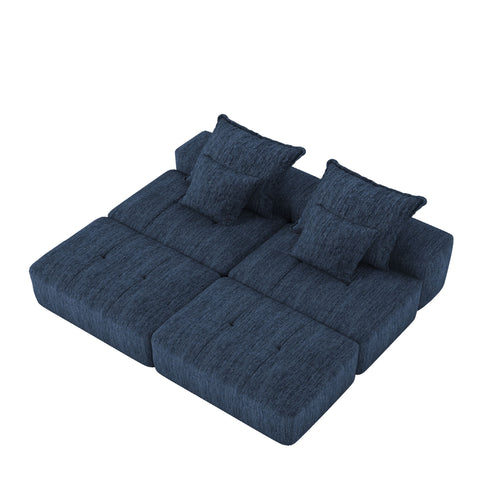 Modern Oversized Diy Combination Modular Sectional Sofa & Pillows