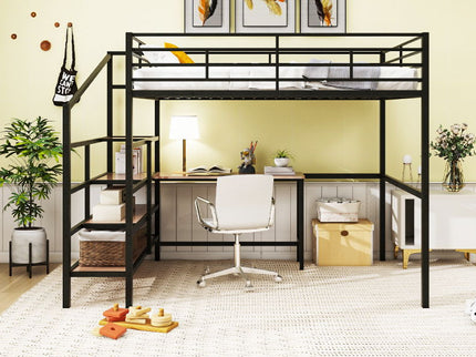 Loft Bed With Desk And Lateral Storage Ladder