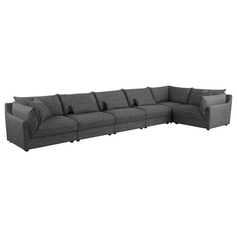Tomasina - 6 Piece Modular Sectional Sofa With Plush Cushions - Black