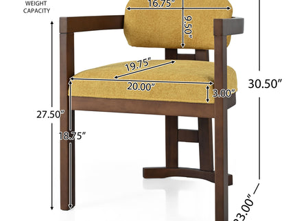 Stylish Indoor Upholstered Wood Dining Chair (Set of 2)
