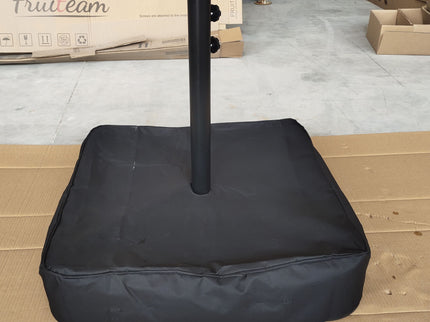 Double- Sided Outdoor Market Umbrella With Lights And Base