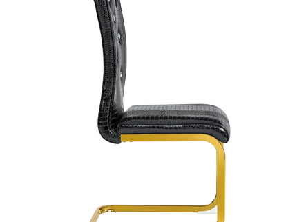Elegant Design Alligator Skin Upholstered Dining Chairs