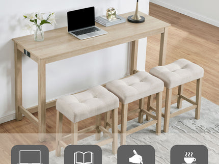 4 Piece Bar Table Set With Power Outlet