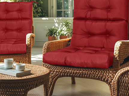 2 Piece High Back Patio Chair Cushion Set