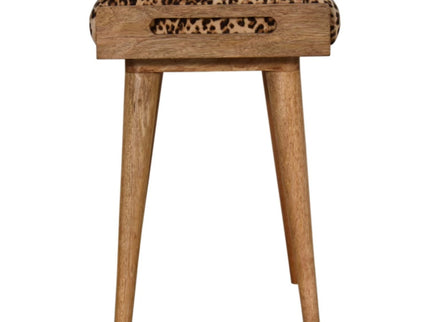 Leopard Tray Style Footstool - Brown Oak