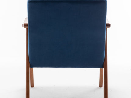 Mid Century Modern Accent Chair With Solid Wood Frame And Extra Thick Backrest