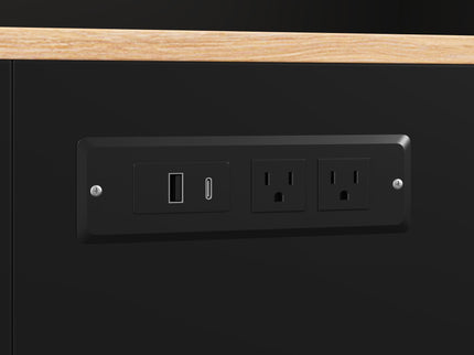 Pantry Cabinet With Hydraulic Flip Top And USB Charging Port