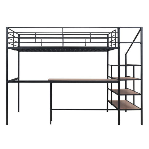 Loft Bed With Desk And Lateral Storage Ladder