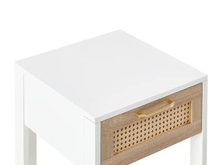 15.75" Rattan End Table With Drawer, Modern Nightstand, Side Table For Living Room, Bedroom
