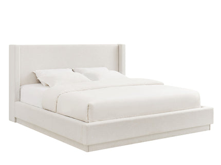 Noir - Upholstered Platform Bed With Wingback Headboard