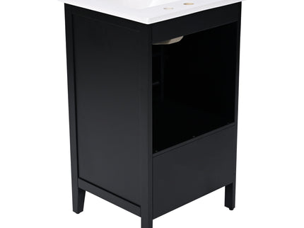 Modern Bathroom Vanity With Sink, Cabinet Storage, Drawer & Adjustable Feet