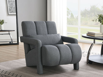 Modern Upholstered Accent Chair, Comfortable Fabric With A Pillow For Living Room