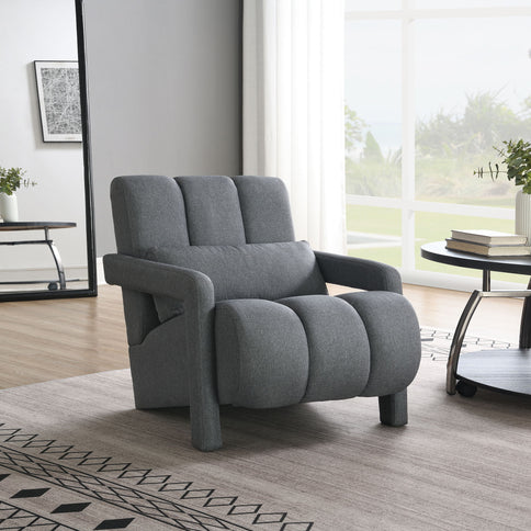 Modern Upholstered Accent Chair, Comfortable Fabric With A Pillow For Living Room