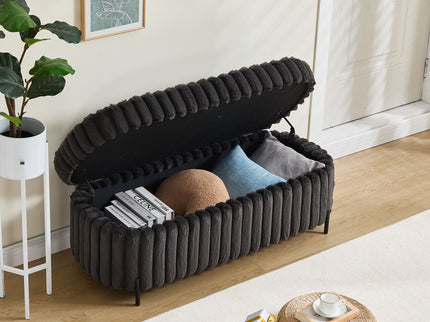 Flip Top Storage Bench With Metal Legs