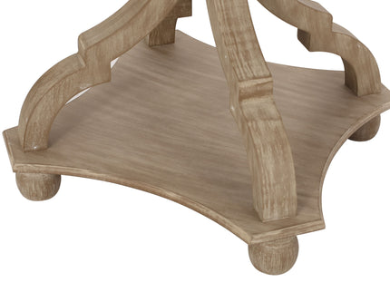 French Country Accent Table With Hourglass Design - Natural