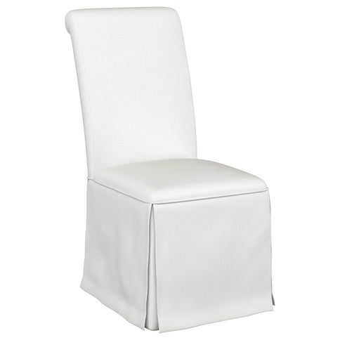 Isela - Upholstered Skirted Side Chair (Set of 2) - White