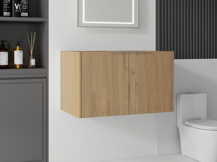 Floating Bathroom Vanity Cabinet With Soft Close Double Doors, Spacious Interior Storage, Wall Mounted, Cabinet Only