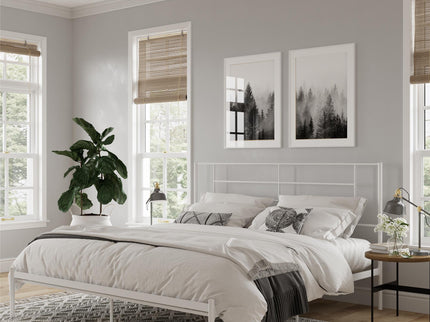 Praxis - King Bed With Simple Headboard - White