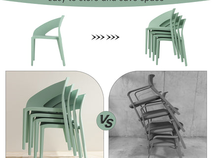 4 Piece Set Of Modern Designed Single Chairs With Long Table
