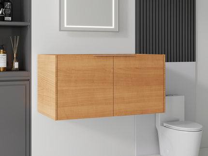 Floating Bathroom Vanity Cabinet & Soft Close Double Doors, Spacious Interior Storage, Wall Mounted, Cabinet Only
