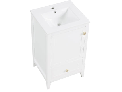 Bathroom Vanity With Sink, Soft Closing Cabinet Door, Storage Rack And Drawer