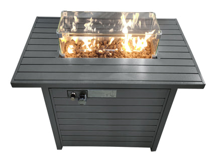 Propane Outdoor Fire Pit Table With Lid High-Quality Materials - Gray