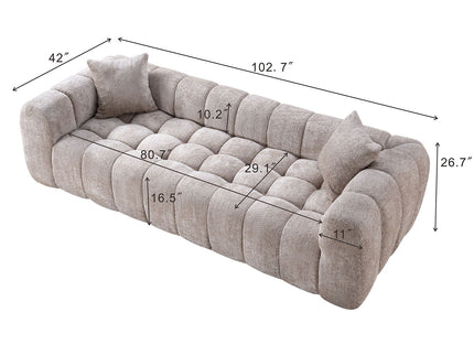 Marshmallow Cloud Compressed Sofa Oversized With 2 Cushions