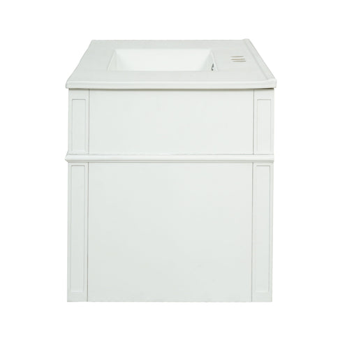 Modern Wall Mounted Floating Cabinet With Double Drawer And Sink