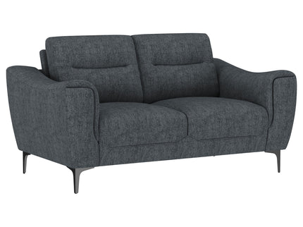 Oberle - Upholstered Sloped Track Arm Loveseat - Charcoal