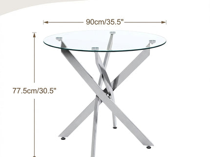 Round Dining, Kitchen Table For Dining Room - Chrome