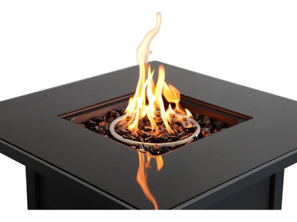 Powdercoated Fire Pit With Top - Black